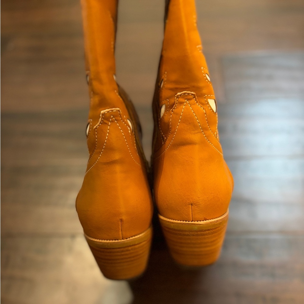 Mi.iM Los Angels tall knee high cowboy boots with cutout design western cowgirl - Picture 5 of 10